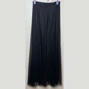 JS Collections Size 6 Black Sheer Lined Long Victorian Formal Maxi Skirt EUC